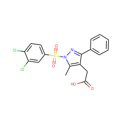 Cc1c(CC(=O)O)c(-c2ccccc2)nn1S(=O)(=O)c1ccc(Cl)c(Cl)c1 ZINC000096270518