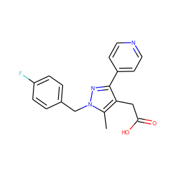 Cc1c(CC(=O)O)c(-c2ccncc2)nn1Cc1ccc(F)cc1 ZINC000096270524