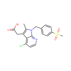 Cc1c(CC(=O)O)c2c(Cl)ccnc2n1Cc1ccc(S(C)(=O)=O)cc1 ZINC000035943015