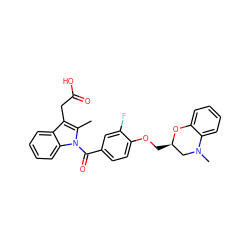 Cc1c(CC(=O)O)c2ccccc2n1C(=O)c1ccc(OC[C@@H]2CN(C)c3ccccc3O2)c(F)c1 ZINC000034358774