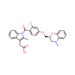 Cc1c(CC(=O)O)c2ccccc2n1C(=O)c1ccc(OC[C@@H]2CN(C)c3ccccc3O2)cc1Cl ZINC000038456322