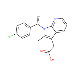 Cc1c(CC(=O)O)c2cccnc2n1[C@@H](C)c1ccc(Cl)cc1 ZINC000035978643