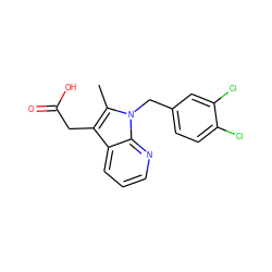 Cc1c(CC(=O)O)c2cccnc2n1Cc1ccc(Cl)c(Cl)c1 ZINC000096285990