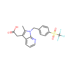 Cc1c(CC(=O)O)c2cccnc2n1Cc1ccc(S(=O)(=O)C(F)(F)F)cc1 ZINC000096285986