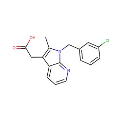 Cc1c(CC(=O)O)c2cccnc2n1Cc1cccc(Cl)c1 ZINC000034634093