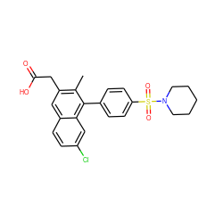 Cc1c(CC(=O)O)cc2ccc(Cl)cc2c1-c1ccc(S(=O)(=O)N2CCCCC2)cc1 ZINC000205725314