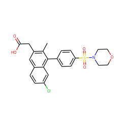 Cc1c(CC(=O)O)cc2ccc(Cl)cc2c1-c1ccc(S(=O)(=O)N2CCOCC2)cc1 ZINC000205729077