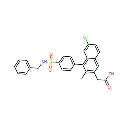 Cc1c(CC(=O)O)cc2ccc(Cl)cc2c1-c1ccc(S(=O)(=O)NCc2ccccc2)cc1 ZINC000205725414