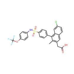 Cc1c(CC(=O)O)cc2ccc(Cl)cc2c1-c1ccc(S(=O)(=O)Nc2ccc(OC(F)(F)F)cc2)cc1 ZINC000205720082