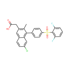 Cc1c(CC(=O)O)cc2ccc(Cl)cc2c1-c1ccc(S(=O)(=O)c2c(F)cccc2F)cc1 ZINC000205723956