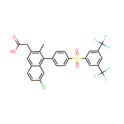 Cc1c(CC(=O)O)cc2ccc(Cl)cc2c1-c1ccc(S(=O)(=O)c2cc(C(F)(F)F)cc(C(F)(F)F)c2)cc1 ZINC000205722527