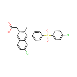 Cc1c(CC(=O)O)cc2ccc(Cl)cc2c1-c1ccc(S(=O)(=O)c2ccc(Cl)cc2)cc1 ZINC000205740020