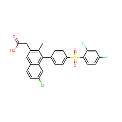 Cc1c(CC(=O)O)cc2ccc(Cl)cc2c1-c1ccc(S(=O)(=O)c2ccc(F)cc2F)cc1 ZINC000205723979