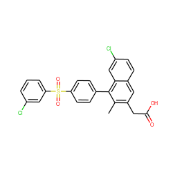 Cc1c(CC(=O)O)cc2ccc(Cl)cc2c1-c1ccc(S(=O)(=O)c2cccc(Cl)c2)cc1 ZINC000205740042