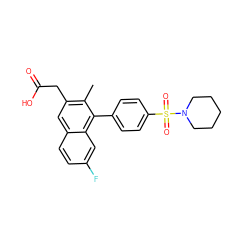 Cc1c(CC(=O)O)cc2ccc(F)cc2c1-c1ccc(S(=O)(=O)N2CCCCC2)cc1 ZINC000205728120