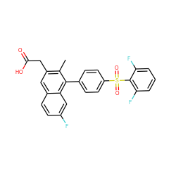 Cc1c(CC(=O)O)cc2ccc(F)cc2c1-c1ccc(S(=O)(=O)c2c(F)cccc2F)cc1 ZINC000205720056