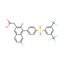 Cc1c(CC(=O)O)cc2ccc(F)cc2c1-c1ccc(S(=O)(=O)c2cc(C(F)(F)F)cc(C(F)(F)F)c2)cc1 ZINC000205720033