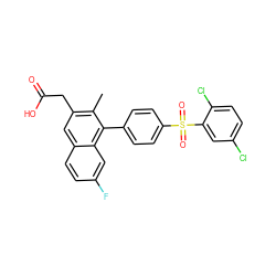 Cc1c(CC(=O)O)cc2ccc(F)cc2c1-c1ccc(S(=O)(=O)c2cc(Cl)ccc2Cl)cc1 ZINC000205738680