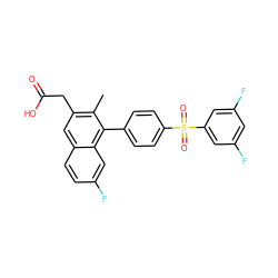 Cc1c(CC(=O)O)cc2ccc(F)cc2c1-c1ccc(S(=O)(=O)c2cc(F)cc(F)c2)cc1 ZINC000205719980