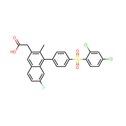 Cc1c(CC(=O)O)cc2ccc(F)cc2c1-c1ccc(S(=O)(=O)c2ccc(Cl)cc2Cl)cc1 ZINC000205738656