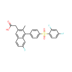 Cc1c(CC(=O)O)cc2ccc(F)cc2c1-c1ccc(S(=O)(=O)c2ccc(F)cc2F)cc1 ZINC000205738702