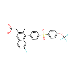 Cc1c(CC(=O)O)cc2ccc(F)cc2c1-c1ccc(S(=O)(=O)c2ccc(OC(F)(F)F)cc2)cc1 ZINC000205738610