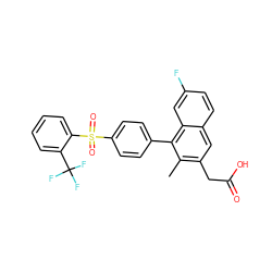 Cc1c(CC(=O)O)cc2ccc(F)cc2c1-c1ccc(S(=O)(=O)c2ccccc2C(F)(F)F)cc1 ZINC000205739948