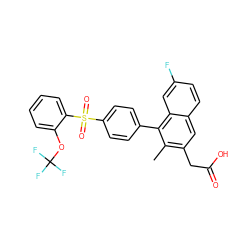 Cc1c(CC(=O)O)cc2ccc(F)cc2c1-c1ccc(S(=O)(=O)c2ccccc2OC(F)(F)F)cc1 ZINC000205738634