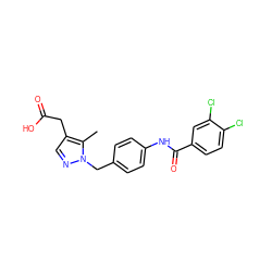 Cc1c(CC(=O)O)cnn1Cc1ccc(NC(=O)c2ccc(Cl)c(Cl)c2)cc1 ZINC000168909065