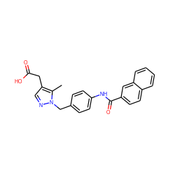 Cc1c(CC(=O)O)cnn1Cc1ccc(NC(=O)c2ccc3ccccc3c2)cc1 ZINC000168908765