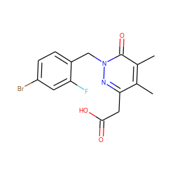 Cc1c(CC(=O)O)nn(Cc2ccc(Br)cc2F)c(=O)c1C ZINC000003783041