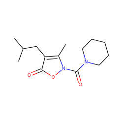 Cc1c(CC(C)C)c(=O)on1C(=O)N1CCCCC1 ZINC000026849946