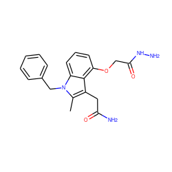 Cc1c(CC(N)=O)c2c(OCC(=O)NN)cccc2n1Cc1ccccc1 ZINC000013446076