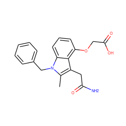 Cc1c(CC(N)=O)c2c(OCC(=O)O)cccc2n1Cc1ccccc1 ZINC000013445822