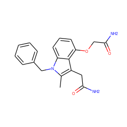 Cc1c(CC(N)=O)c2c(OCC(N)=O)cccc2n1Cc1ccccc1 ZINC000013446085