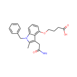 Cc1c(CC(N)=O)c2c(OCCCC(=O)O)cccc2n1Cc1ccccc1 ZINC000013445825