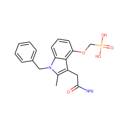 Cc1c(CC(N)=O)c2c(OCP(=O)(O)O)cccc2n1Cc1ccccc1 ZINC000013445963