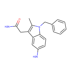 Cc1c(CC(N)=O)c2cc(N)ccc2n1Cc1ccccc1 ZINC000013446019