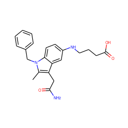 Cc1c(CC(N)=O)c2cc(NCCCC(=O)O)ccc2n1Cc1ccccc1 ZINC000013446152