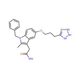 Cc1c(CC(N)=O)c2cc(OCCCC3=NNNN3)ccc2n1Cc1ccccc1 ZINC000027564412