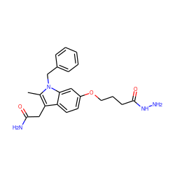 Cc1c(CC(N)=O)c2ccc(OCCCC(=O)NN)cc2n1Cc1ccccc1 ZINC000013446082