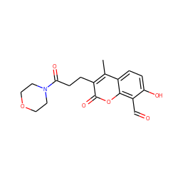 Cc1c(CCC(=O)N2CCOCC2)c(=O)oc2c(C=O)c(O)ccc12 ZINC000220425029