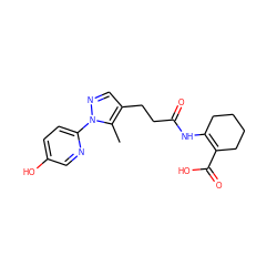 Cc1c(CCC(=O)NC2=C(C(=O)O)CCCC2)cnn1-c1ccc(O)cn1 ZINC000049034476