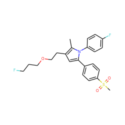 Cc1c(CCOCCCF)cc(-c2ccc(S(C)(=O)=O)cc2)n1-c1ccc(F)cc1 ZINC000653714170