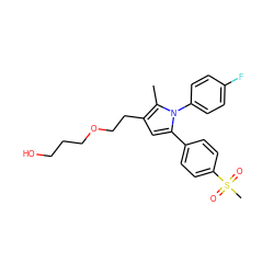 Cc1c(CCOCCCO)cc(-c2ccc(S(C)(=O)=O)cc2)n1-c1ccc(F)cc1 ZINC000095586106