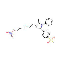 Cc1c(CCOCCCO[N+](=O)[O-])cc(-c2ccc(S(C)(=O)=O)cc2)n1-c1ccccc1 ZINC000095588671