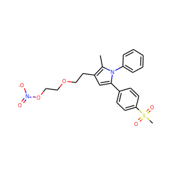 Cc1c(CCOCCO[N+](=O)[O-])cc(-c2ccc(S(C)(=O)=O)cc2)n1-c1ccccc1 ZINC000095587143