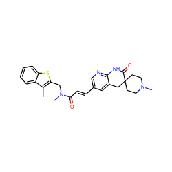 Cc1c(CN(C)C(=O)/C=C/c2cnc3c(c2)CC2(CCN(C)CC2)C(=O)N3)sc2ccccc12 ZINC000045244992