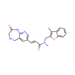 Cc1c(CN(C)C(=O)/C=C/c2cnc3c(c2)CNCC(=O)N3)oc2ccccc12 ZINC000045260287