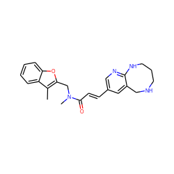 Cc1c(CN(C)C(=O)/C=C/c2cnc3c(c2)CNCCCN3)oc2ccccc12 ZINC000043177856